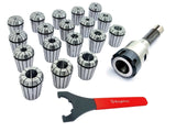 ER32 - 18 Pcs Collet Set Range 3/32" -5/32" Milling Collet Adopter With Spanner