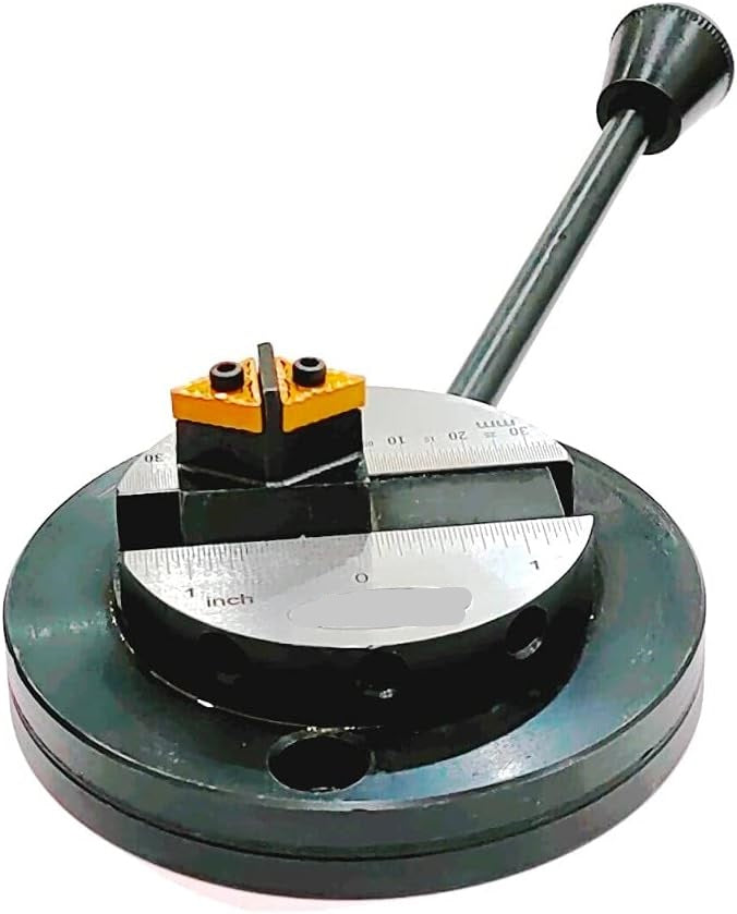 Side view showing installed metalworking lathe tools attachment