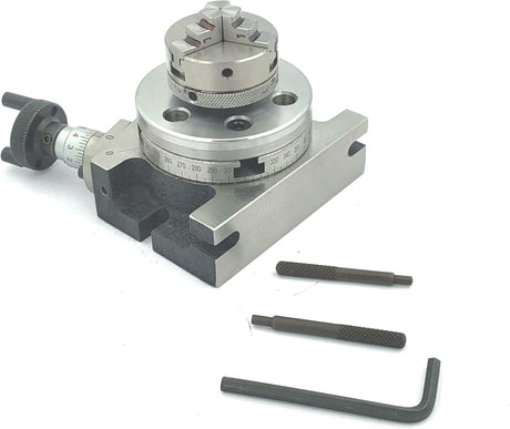 3"/ 80 mm Regular Rotary Table With Small Chucks and back Plate