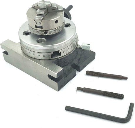 3"/ 80 mm Regular Rotary Table With Small Chucks and back Plate