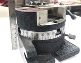 HV 4" (100 mm) Regular Milling Indexing Horizontal Vertical Rotary Table with Round Vice- Metal Working