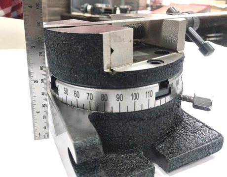 HV 4" (100 mm) Regular Milling Indexing Horizontal Vertical Rotary Table with Round Vice- Metal Working