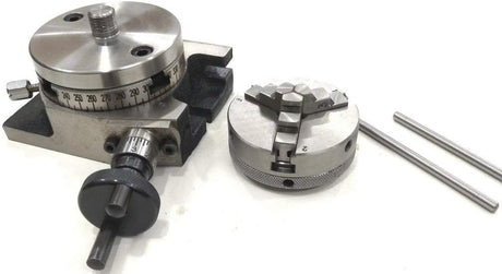 3"/ 80 mm Regular Rotary Table With Small Chucks and back Plate