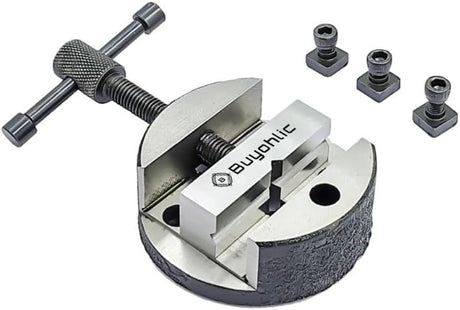 Round Vise Vice for 3" & 4" Rotary Table + 3 Fixing Tee Nut-Milling Tool