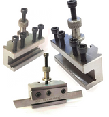 Machining quick change tool post holder with fine adjustment screws