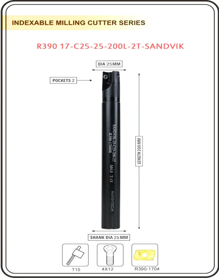 Indexable Insert Endmill 200 Length II 10 Pcs R3901704 Carbide Inserts Free