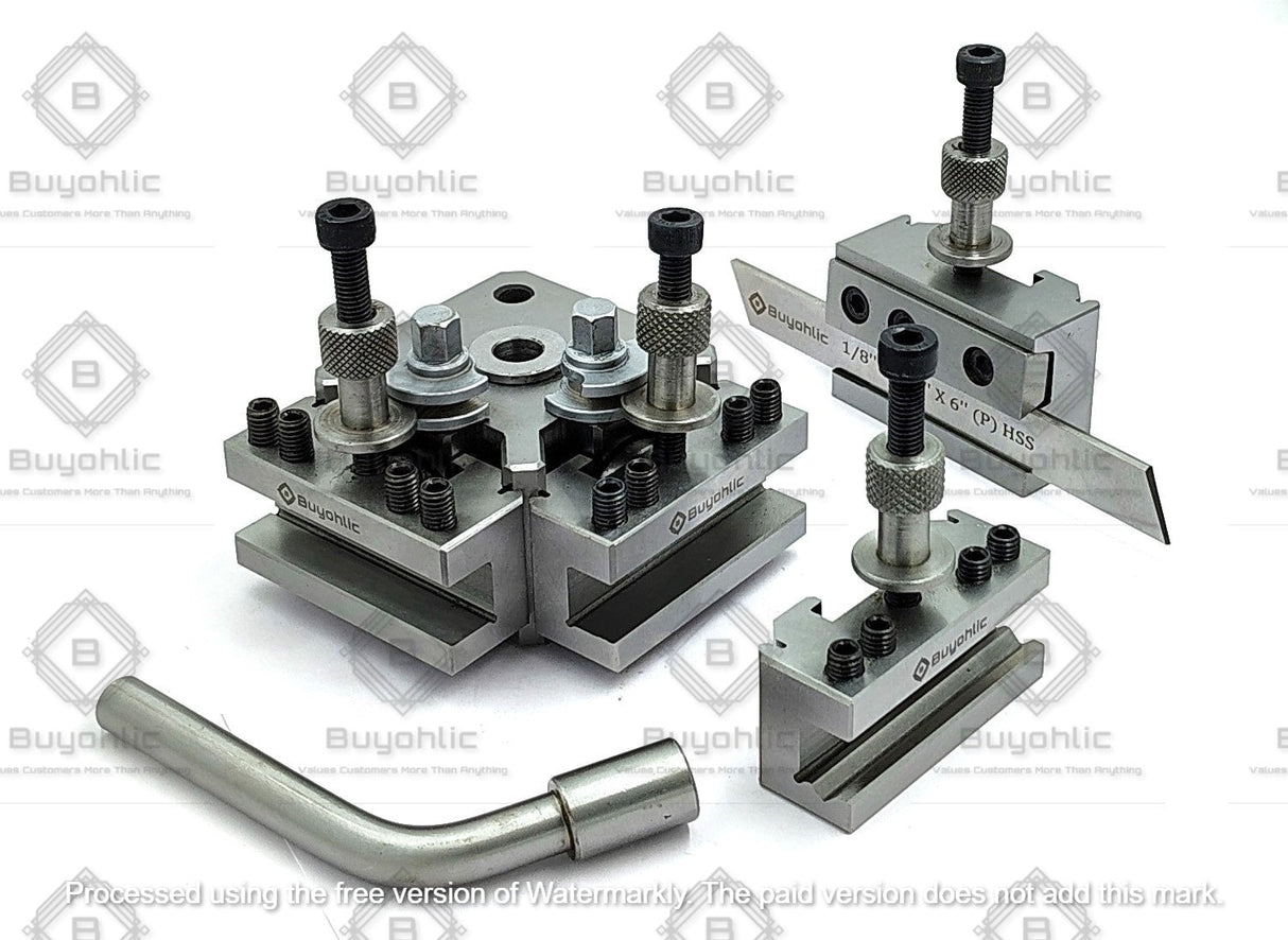 Quick Change Lathe Tool Post kit with turning and facing holders