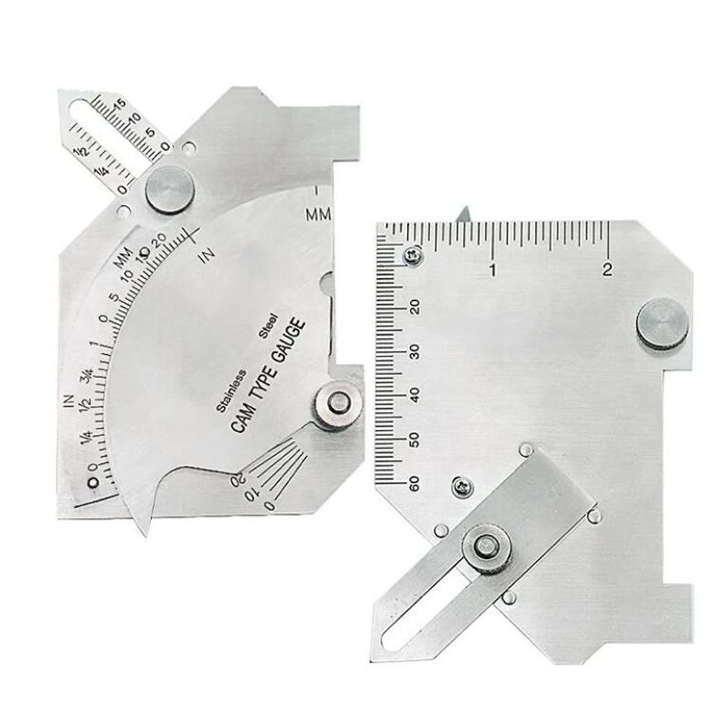 Welding Ruler Bridge Cam Gauge Weld Bead Measurement Tool Stainless Steel Inspection Gauge For Surface Butt Joints Throat Checking Metric and Ulnar Scales