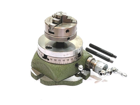 Small Watchmaker 2-3/4" (2.75 Inch) Rotary Table with 50 mm Chuck and Back Plate