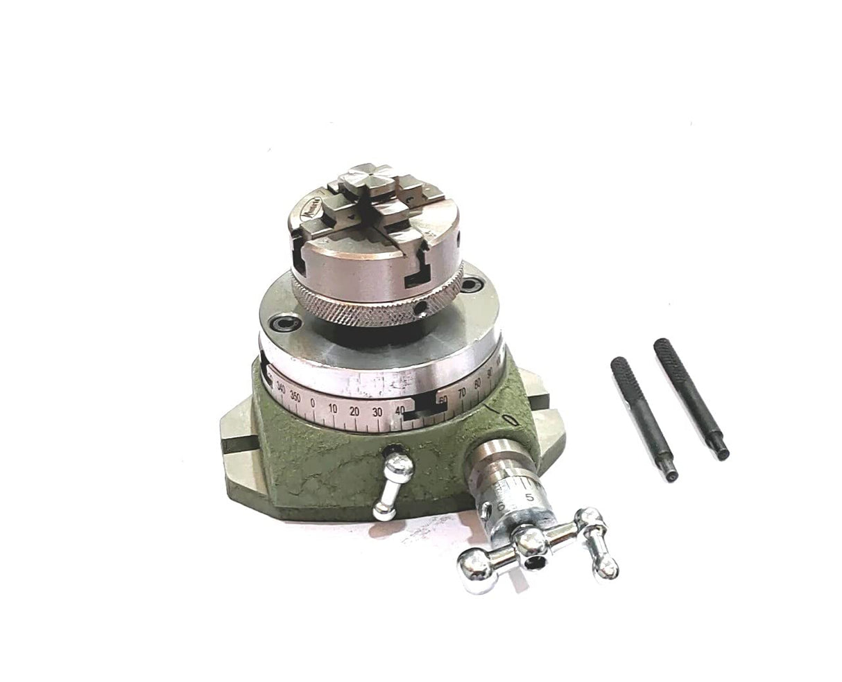 Small Watchmaker 2-3/4" (2.75 Inch) Rotary Table with 50 mm Chuck and Back Plate