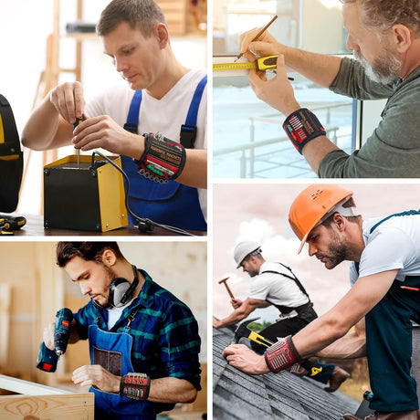 Buyohlic Magnetic Wristband for Holding Screws, Nails, Super Strong Magnets Tools Gifts for Dad