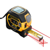 3-in-1 Laser Tape Measure 196 Ft Rechargeable Laser Measurement Tool & 16Ft Measuring Tape Movable Magnetic Hook Pythagorean Mode, Measure Distance, Area and Volume